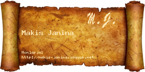 Makis Janina névjegykártya